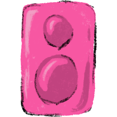 simplistic speaker in shades of pink